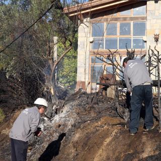 Desperfectes a conseqüència de l'incendi a Foixà