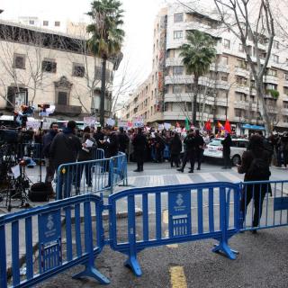 Centenars de manifestants s'han concentrat prop dels jutjats de Palma per protestar contra la infanta Cristina