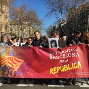 Aturada a la Universitat de Barcelona com a resposta a l'inici del judici