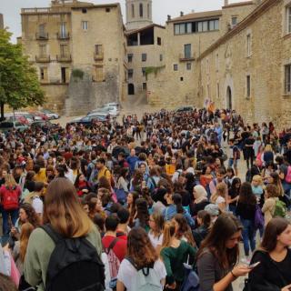 Conentració a l'Universitat de Girona, després de la sentència