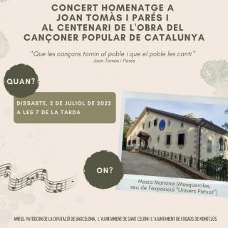 Concert en el centenari del Cançoner Popular de Catalunya