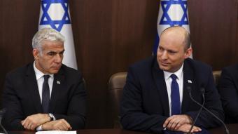 Naftali Benett i Jair Lapid, en una reunió del govern diumenge passat