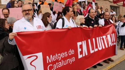Imatge d'arxiu d'una protesta de Metges de Catalunya, el 2018