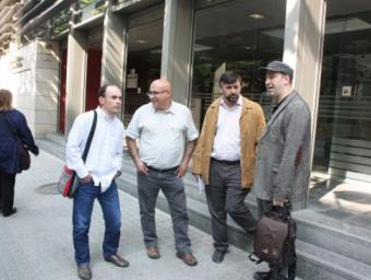 Josep Ferré, Joan Montesó, Joan Caball i Sergi Palay, representants d'UP a la reunió ACN