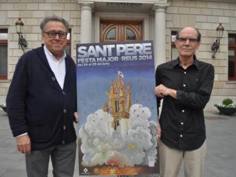 Sorio i Gort, amb el cartell de Sant Pere 2014 a les mans Enrique Canovaca