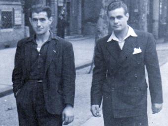 Antoni Franquesa, a la dreta, a Tolosa de Llenguadoc, als anys quaranta