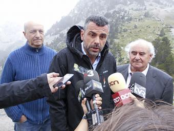 El conseller Santi Vila, durant la roda de premsa a Vallter Xavier Bardolet 