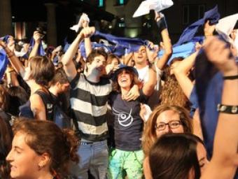 Foto d’arxiu del repte de la festa major de l’any passat, a la plaça de la Porxada XAVIER SOLANAS