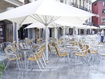 Les pluges que hi ha hagut durant els tres mesos d’estiu han deixat les terrasses buides en més d’una ocasió Sagi Serra