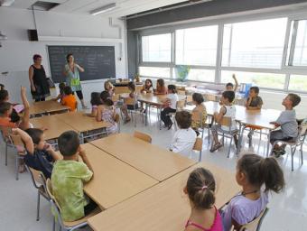 Imatge d’arxiu d’una aula de l’escola Marta Mata, a qui Ensenyament vol retirar una línia de P3 el curs que ve Jordi Puig