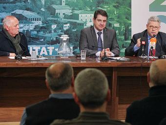 Miquel Espona, Josep Salom i Rubén Peris, a la presentació de La Volta  jordi puig