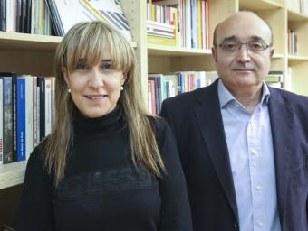 Montse Porta i Ramon Burgaya, a la redacció d’EL 9 NOU