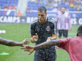 Albert Altarriba, en un dels entrenaments amb el NY Red Bulls. És el preparador físic de l’equip