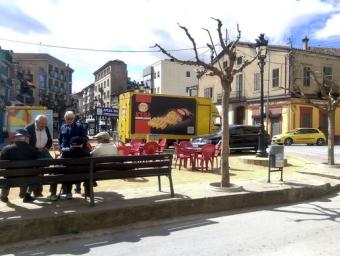 La plaça Josep Umbert Ventura, un dels espais urbans amb una mobilitat complicada Griselda Escrigas