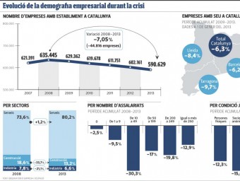Evolució de la demografia empresarial durant la crisi