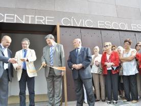  Un moment de la inauguració de l'equipament amb l'alcalde de Bellver, Xavier Porta, el conseller de Governació i Administracions Públiques, Jordi Ausàs el president del Consell Comarcal de la Cerdanya, Joan Pous, i el coordinador dels serveis Territorials del Departament a l'Alt Pirineu i Aran, Josep M. Ardanuy. ment.   Salomé Escribà. 