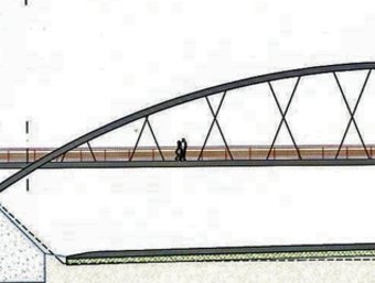 Dibuix de com serà el pont, segons el disseny de l'equip Santandreu. EL PUNT