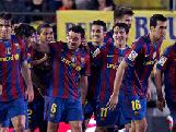  Els jugadors del Barça celebren el seogn gol en el partit d'ahir a Vila-real   EFE 