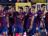  Els jugadors del Barça celebren el seogn gol en el partit d'ahir a Vila-real   EFE 