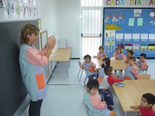 Una aula de l'escola el Morrot a Olot, en una foto d'arxiu. J.C