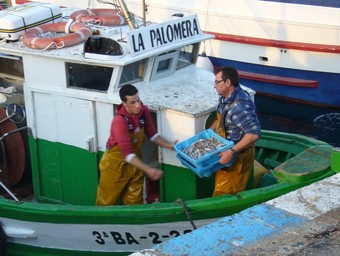 Pescadors al port de Blanes, en una imatge d'arxiu.  J.C