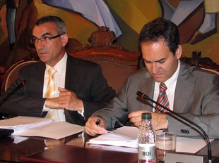 El president de la Diputació de Lleida, Jaume Gilabert i el vicepresident Josep Presseguer.