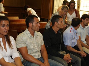 Els acusats: Lorena Cortado, Ivan Gálvez, Francisco Antonio Gálvez i Valentín Bernal. LLUÍS SERRAT