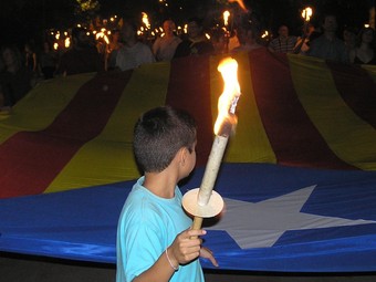 Imatge de la Marxa de Torxes de l'any passat a Vilafranca.  A.M