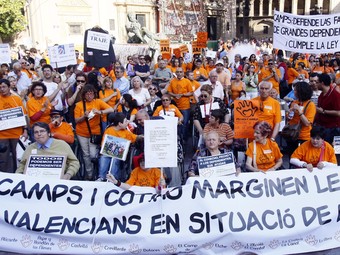 Manifestació celebrada a València el passat mes de maig per familiars i dependents.