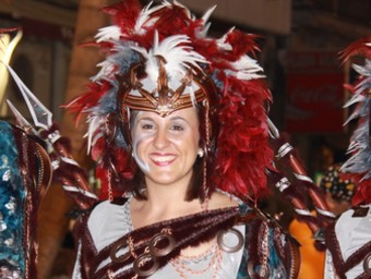 L'alcaldessa de Torrent a la comparsa de Cristians en que està adscrita, durant les festes d'estiu d'enguany. /  ARXIU