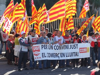 Els manifestants es van concentrar, al migdia, a Vilamalla.  LLUÍS SERRAT
