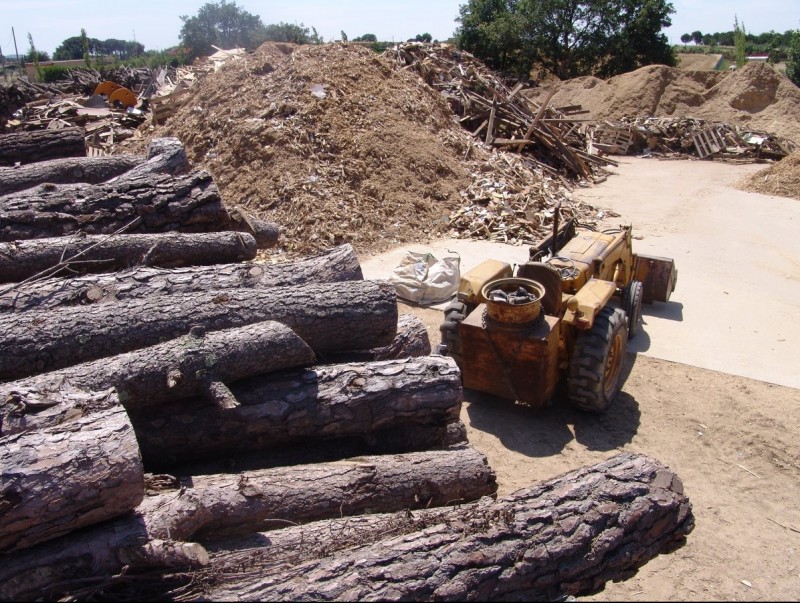 Instal·lacions d'Alameda, firma de Cassà de la Selva que recull biomassa forestal.  ORIOL MAS