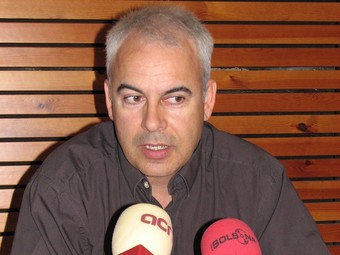 L'alcalde de Solsona, Xavier Jounou, en una roda de premsa del passat mes de juliol