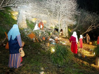 Una escena del pessebre de Bàscara, un dels més arrelats de l'Alt Empordà. MIQUEL RUIZ