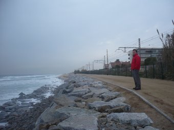 La platja de Cabrera aquest hivern era inexistent davant dels pisos Costamar.  E.F