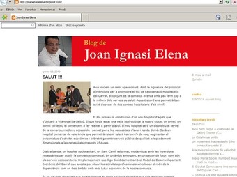 Imatge del bloc de l'alcalde de Vilanova i la Geltrú, Joan Ignasi Elena.