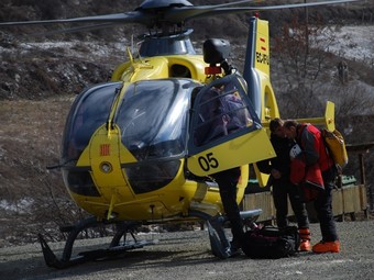 L'helicòpter va localitzar Josep Pahissa ahir al matí, una mica més amunt del refugi.  ACN