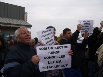 Una protesta dels pescadors a l'Ametlla de Mar.  L.M
