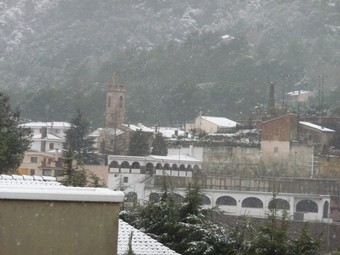 El municipi agregat de Sant Feliu del Racó, en plena nevada . M.C.B