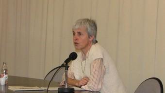 Christine Langé durant la seva conferència.
