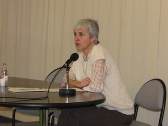 Christine Langé durant la seva conferència.