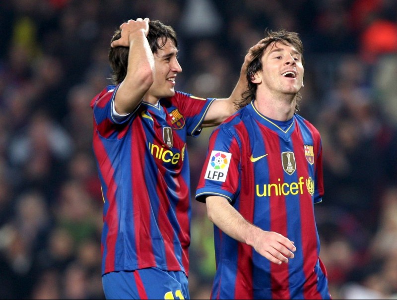 Messi i Bojan qua compartien bromes al FC Barcelona ARXIU
