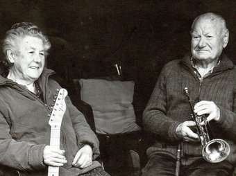 El matrimoni Lluís Teixidor i Ción Almar, que tenen 90 anys, imatge del Jazzpera 2010.