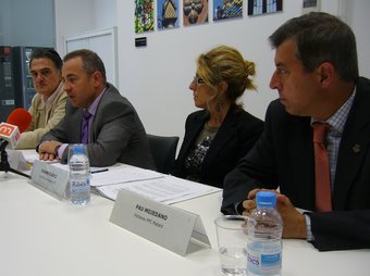Els dirigents populars Joan Manuel López, Javier Berzosa, Susana Clerici i Pau Mojedano.