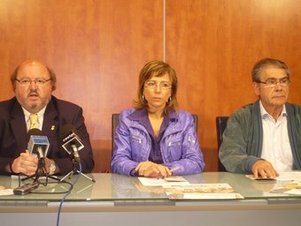 Els alcaldes de Calonge, Palamós i Vall-llobrega, Jordi Soler, Maria Teresa Ferrés i Rufino Guirado, respectivament. A.V