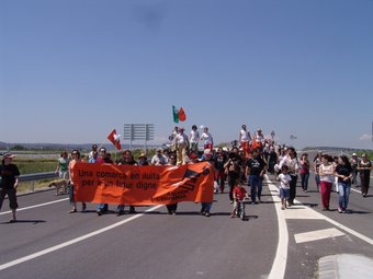 La protesta es va fer ahir al migdia, a la sortida de l'Arbre Sec de Ventalló.  O.M