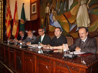 La taula presidencial de la Diputació de Lleida, en un ple recent. ACN