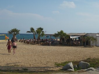 Una guingueta a la platja de Sant Vicenç de Montalt aquesta temporada.  E.F