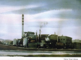 La fàbrica Torras de Sarrià, en una aquarel·la de Josep Duixans de 1984.