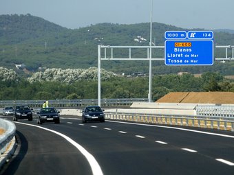 El nou tram de l'autopista C-32, inaugurat el 13 de juliol entre els municipis de Palafolls i Tordera. QUIM PUIG